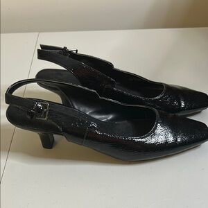 Aerosoles dimsical square toe pump size 8 kitten heel adjustable strap buckle
